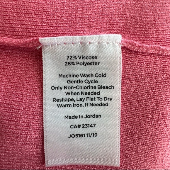 Talbots Round Neck Short Sleeve Knit Jersey Pink Top, PS - Picture 6 of 8